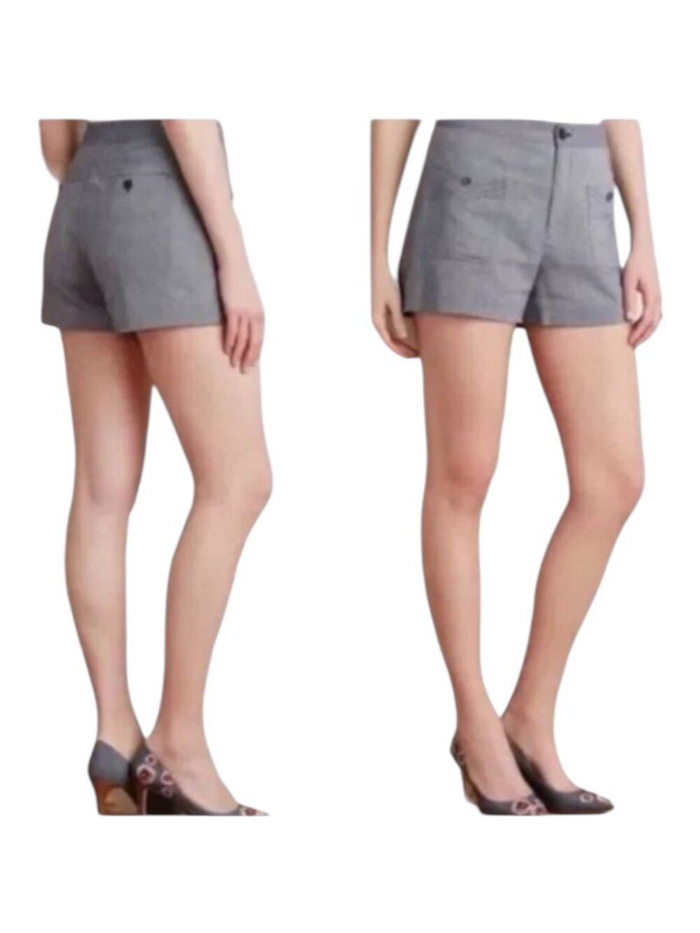 Anthropologie Cartonnier Forest Park Linen Blend Shorts